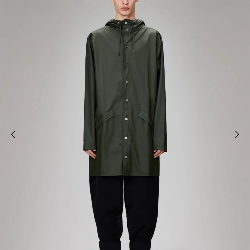 Rains Dark Green Hooded Raincoat NWT